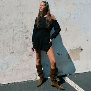 Free people Scorching Hot Long— Sleeve Mini Dress